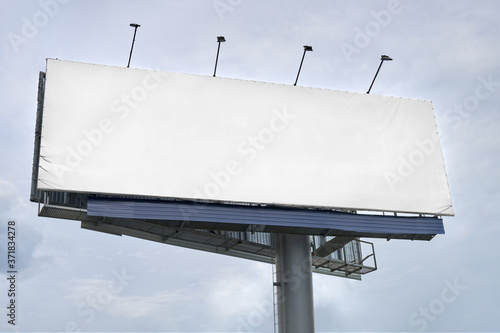 Blank billboard template in sky background for advertisement