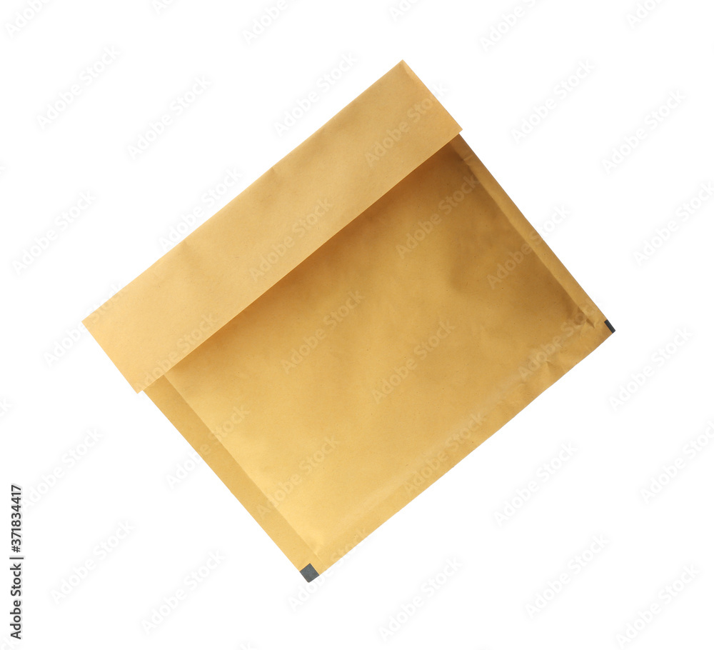 Kraft paper envelope isolated on white. Mail service Kraft paper envelope isolated on white. Mail service