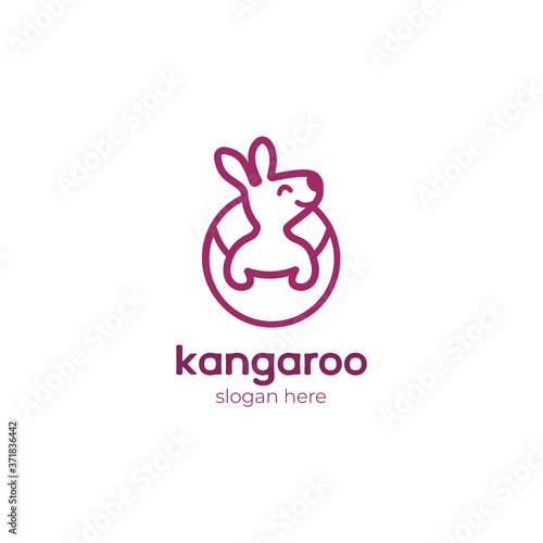 Kangaroo logo or rabbit logo. Vector design 