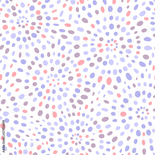 Circular abstract seamless patterns with spots and dots. Background for decoration, wrapping paper, Wallpaper, postcards and greetings. Minimalistic style pastel colors