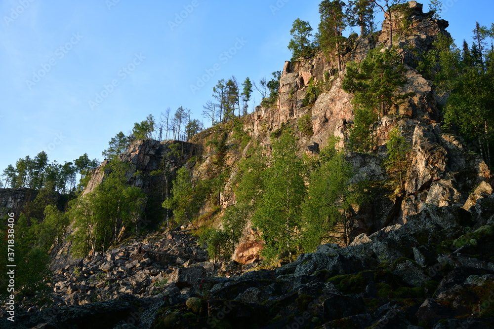 mountain landscape with blue sky