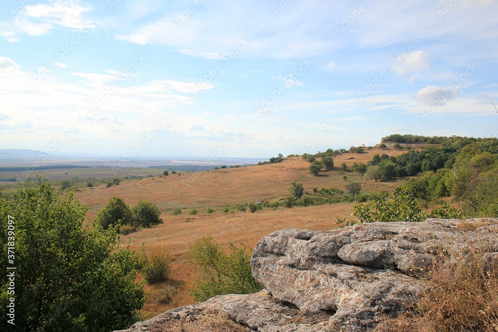 View from the height of the plain in the vicinity of the village of Avren (Bulgaria)