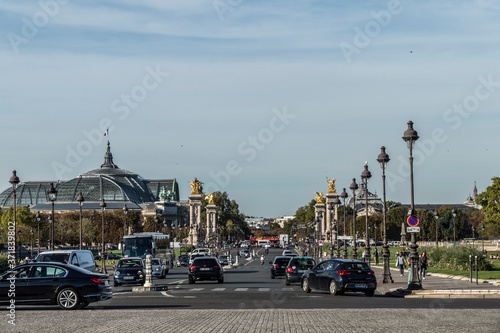 The bridge Alexandre II and the Grand Palais in Paris