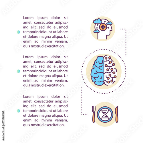 Mind hacking concept icon with text. Improving cognitive functions and brain productivity. PPT page vector template. Biohacking brochure, magazine, booklet design element with linear illustrations