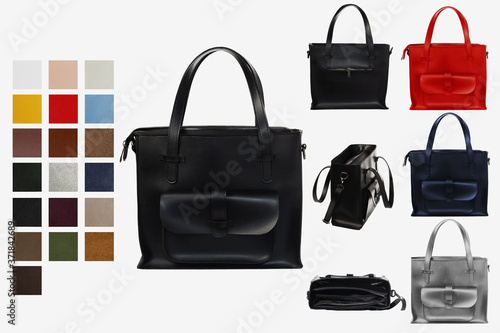 An example of a layout for a women's handbag catalog