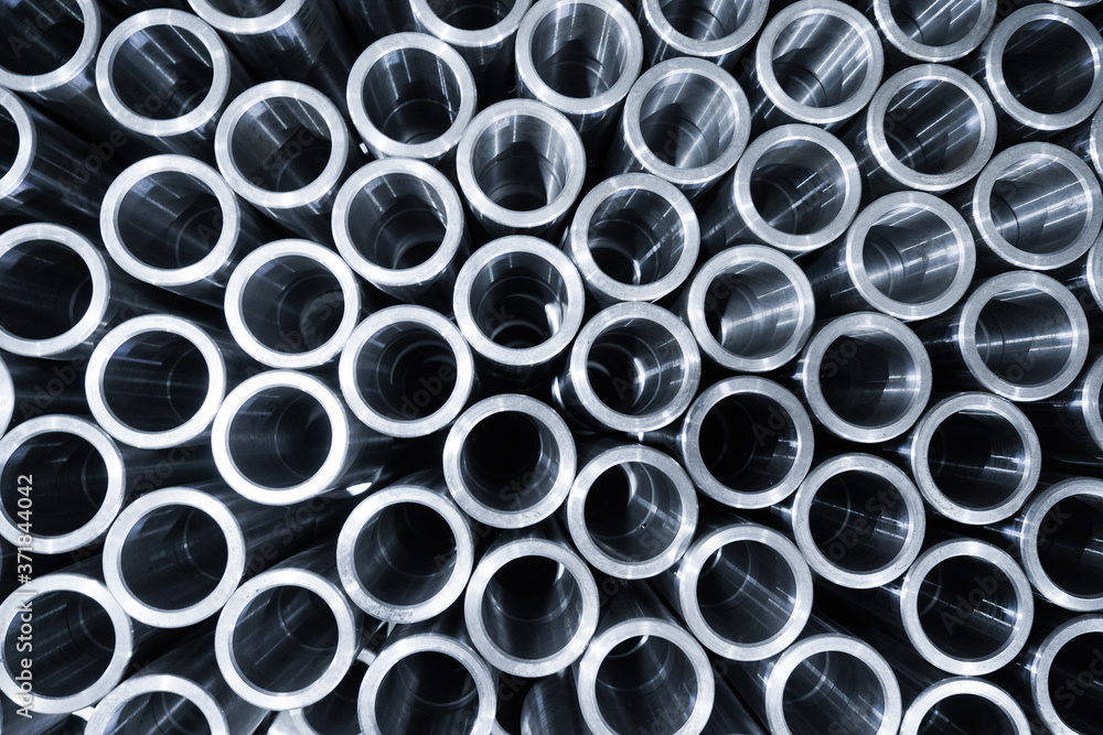Factory for the manufacture of metal parts, pipes, spares close up Factory for the manufacture of metal parts, pipes, spares close up