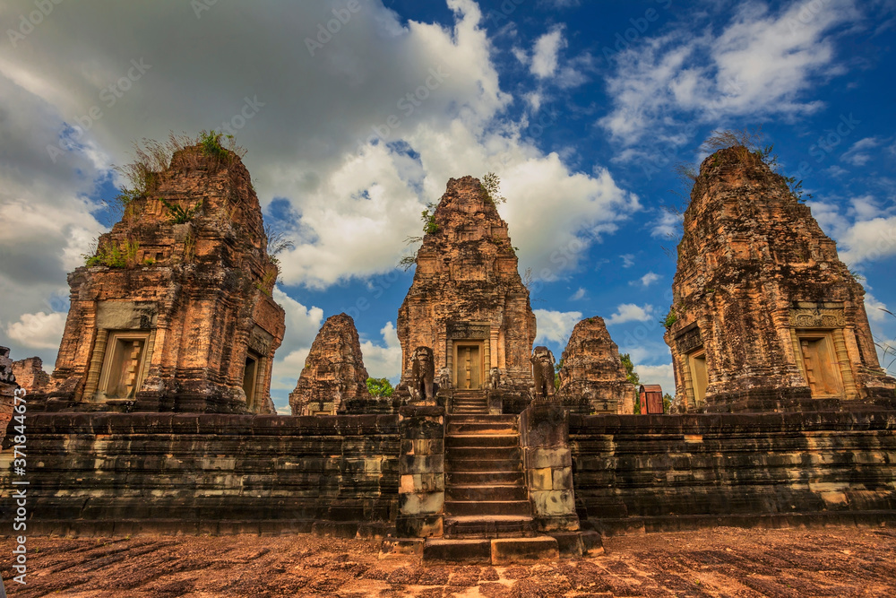 Ancient buddhist khmer temple in Angkor Wat complex