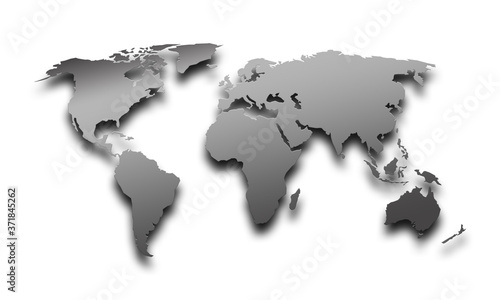  Abstract gray blank world map. 