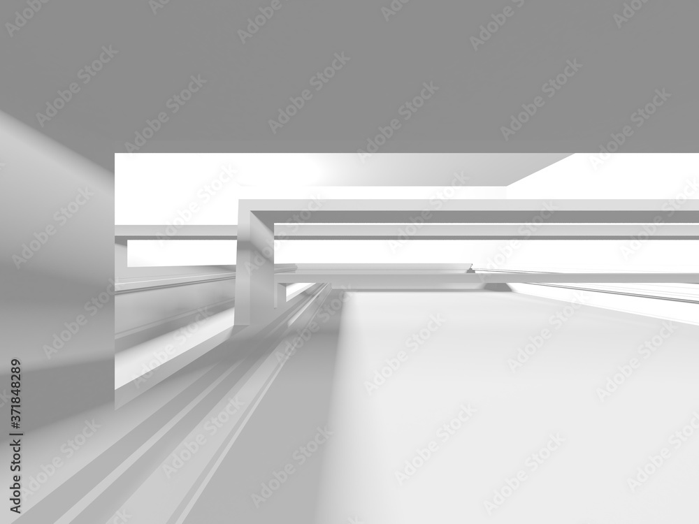 Abstract White Architecture Design Concept. 3d Render Illustration Abstract White Architecture Design Concept. 3d Render Illustration