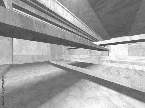 Abstract architecture interior background. Empty concrete room. 3d render