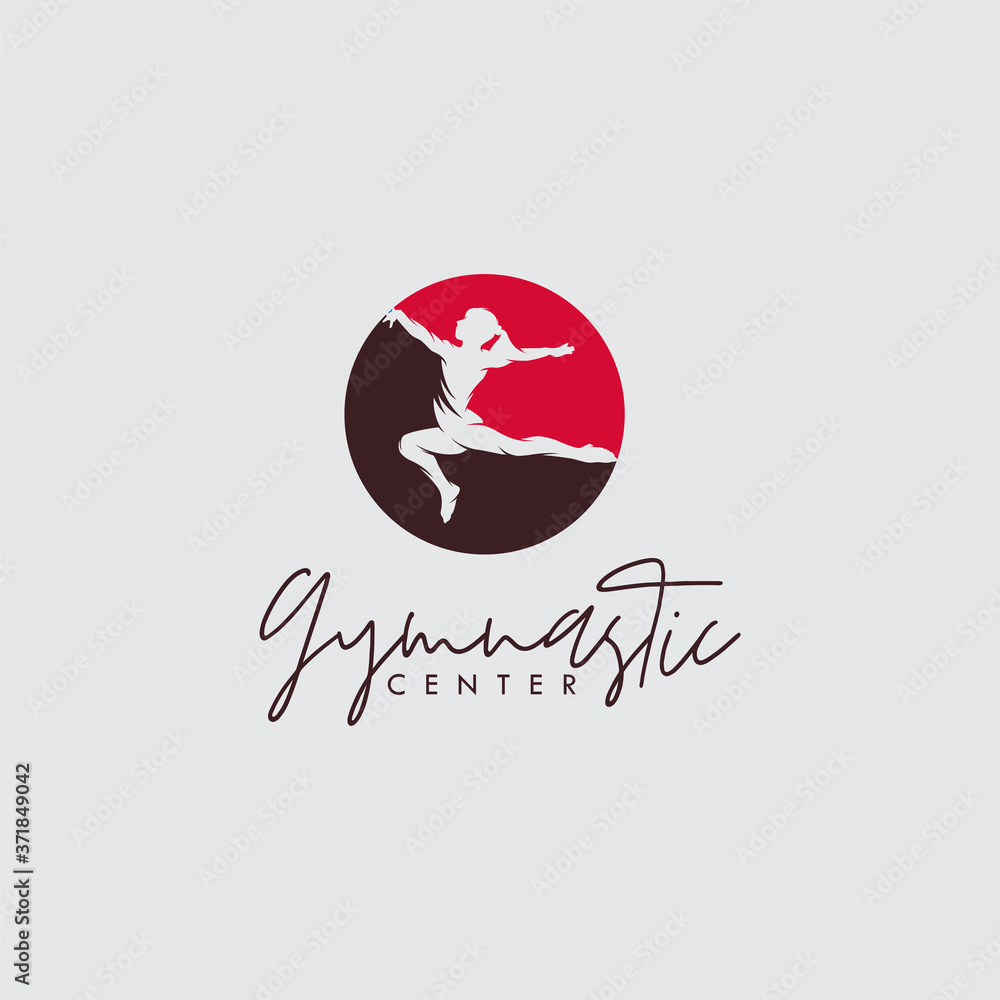 Fototapeta premium Artistic rhythmic gymnastic center logo