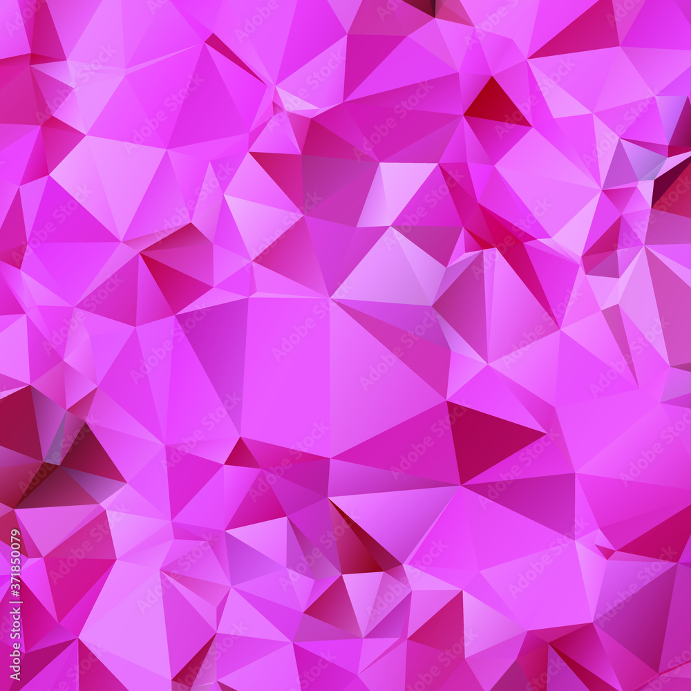 Pink polygonal mosaic. Abstract triangle ornament with gradient