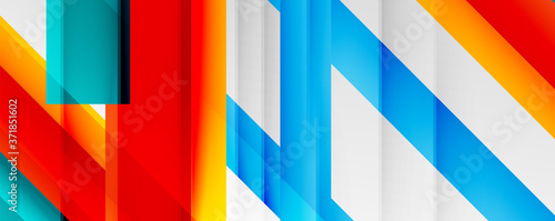 Wallpaper Mural Geometric abstract backgrounds with shadow lines, modern forms, rectangles, squares and fluid gradients. Bright colorful stripes cool backdrops Torontodigital.ca
