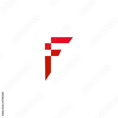 Red letter f logo design template for business company, corporate and brand