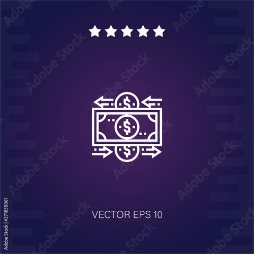 cash vector icon modern illustration