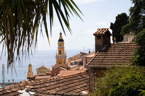 Old town of Menton France photo