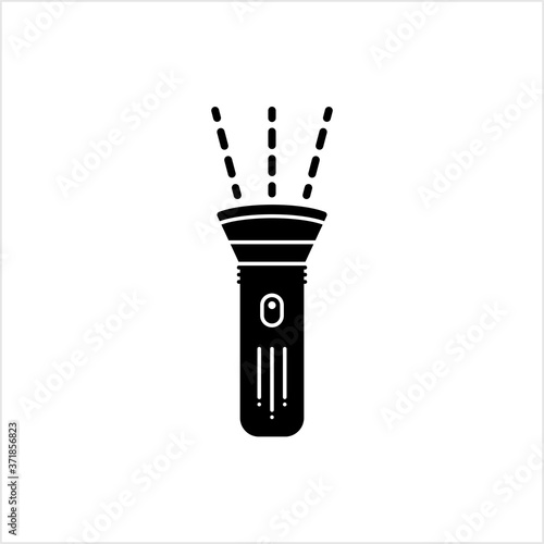 Flashlight Icon, Torch Icon, Hand Held Portable Electric Light