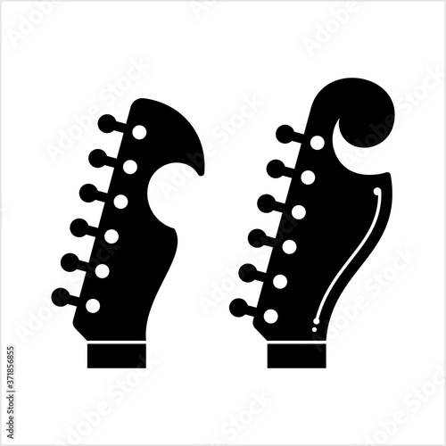 Guitar Headstock Icon, Peghead, Headstock Of Stringed Music Instrument