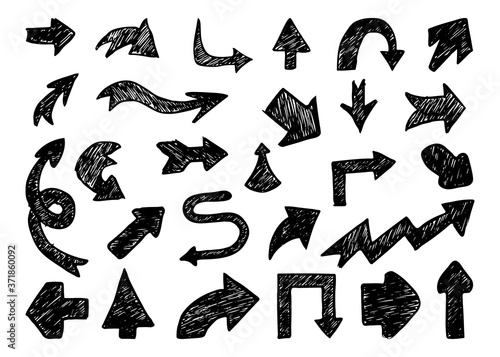 Big set of hand drawn arrows