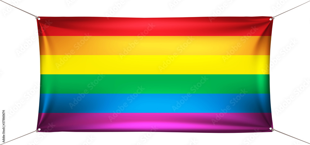 The Rainbow Pride Flag LGBT. Banner with international symbol of Freedom. Vector illustration. The Rainbow Pride Flag LGBT. Banner with international symbol of Freedom. Vector illustration.