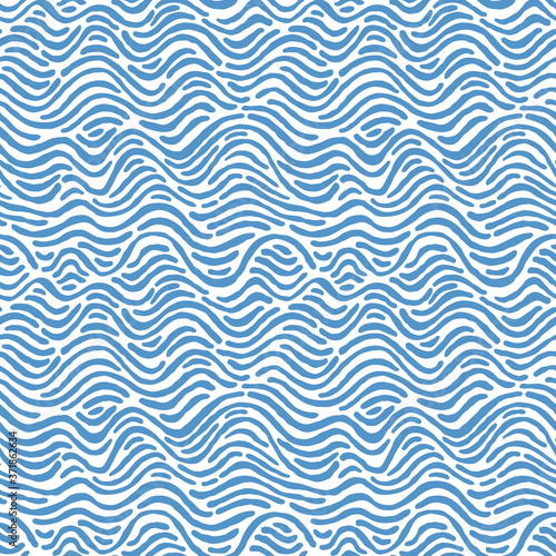 Seamless pattern with waves. Design for backdrops with sea, rivers or water texture. Repeating texture. Figure for textiles. Print for the cover of the book, postcards, t-shirts. Surface design.