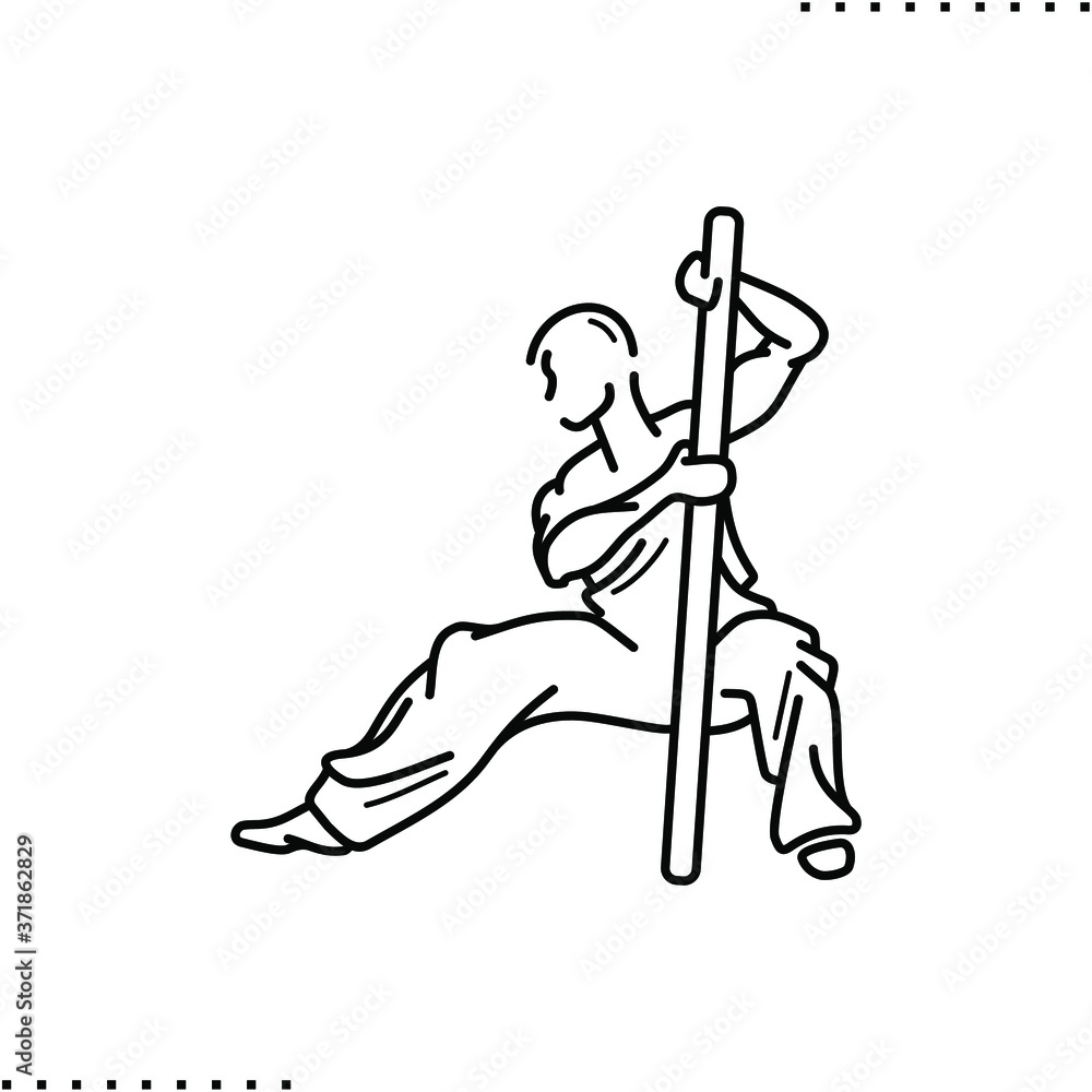 Obraz premium Japanese martial arts vector icon in outlines
