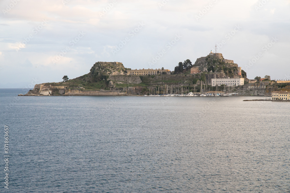 Views of Corfu Town at sunset, Corfu, Greece