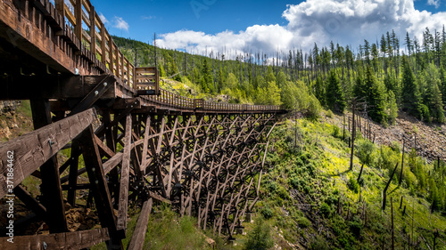 Photos Wooden Trestle Bridge of the abandoned Kettle Valley Railway in Myra Canyon near