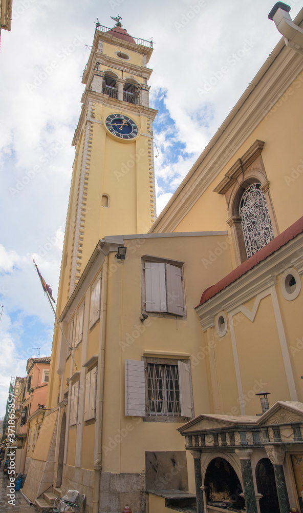 Views of the church of Saint Spyridon, Corfu Town, Corfu, Greece