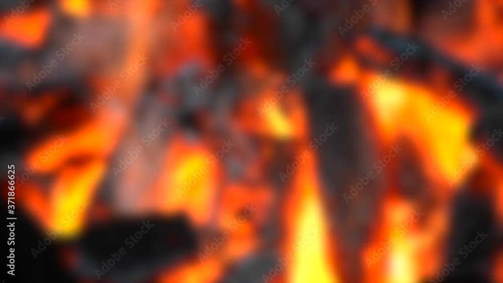 Blurred background. burning up the black and red embers fire flame close up Blurred background. burning up the black and red embers fire flame close up