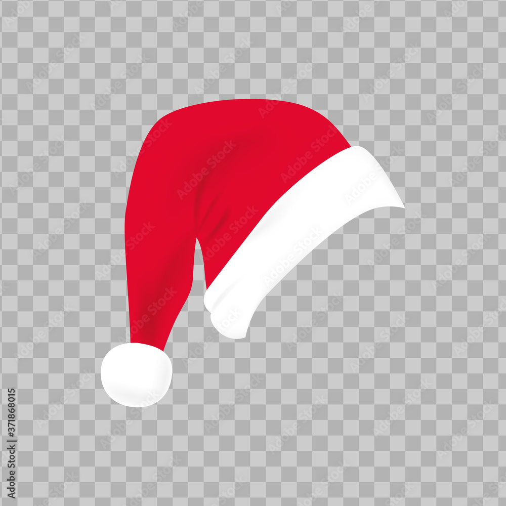 Red santa hat with white fur. Xmas clothing Red santa hat with white fur. Xmas clothing