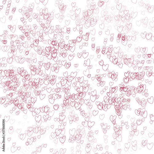 abstract pattern of pink hand drawn hearts