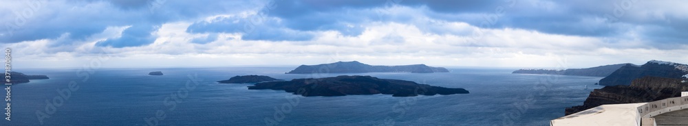 Panoramic view of Santorini, Greece