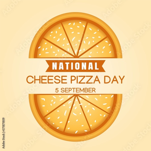 National Cheese Pizza Day Vector Illustration