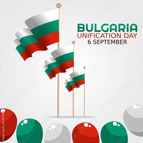 Quadro em tela Bulgaria Unification Day Vector Illustration