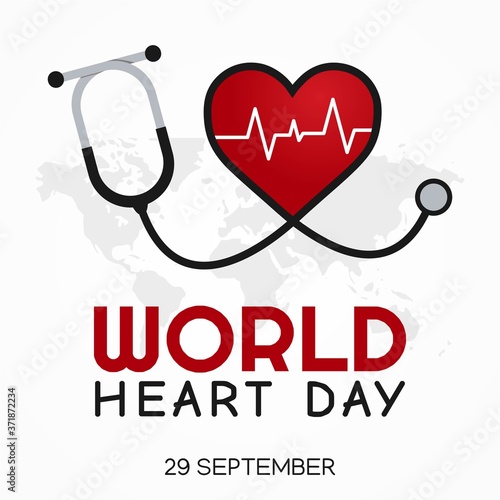 World Heart Day Vector Illustration 