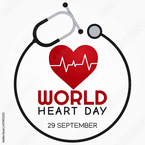 World Heart Day Vector Illustration 
