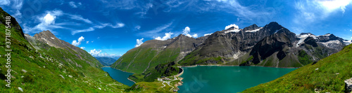 Panorama of the Kaprun Dam, a hydroelectric power station in the Austrian Alps