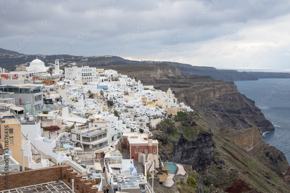 View of Fira, capital of Santorini, Greece View of Fira, capital of Santorini, Greece