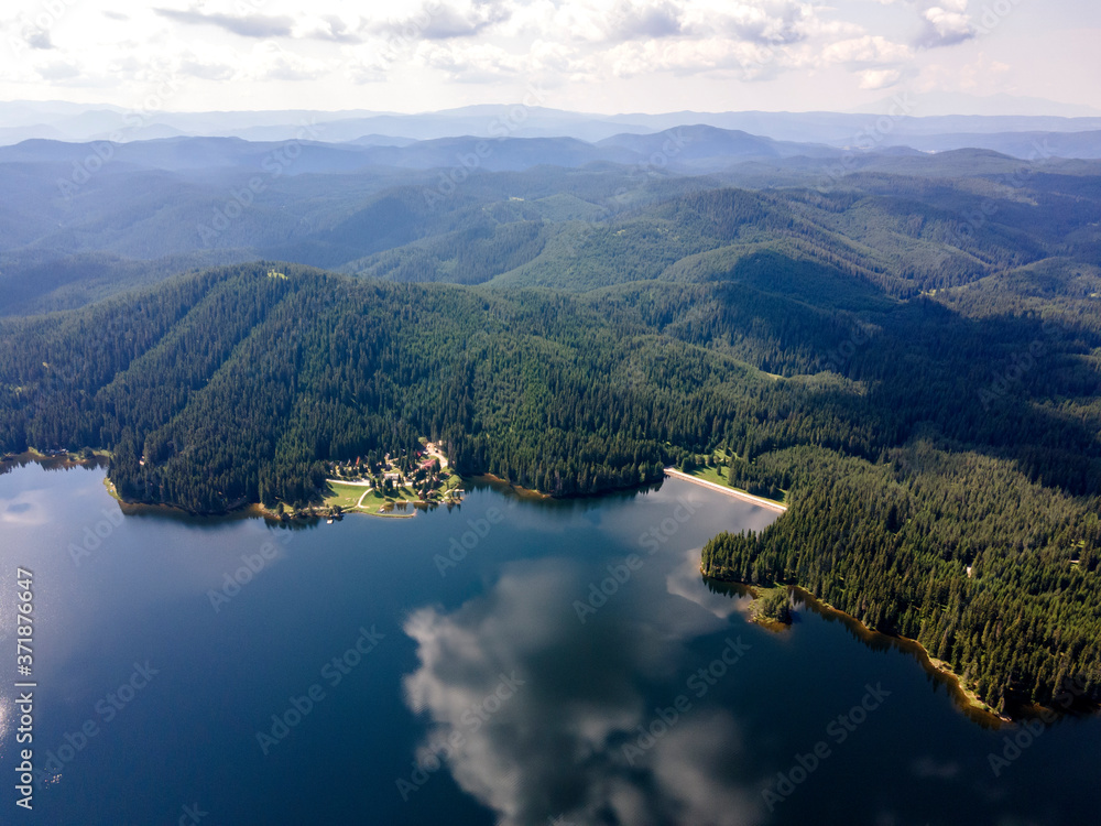 Aerial view of Shiroka polyana Reservoir, Bulgaria Aerial view of Shiroka polyana Reservoir, Bulgaria