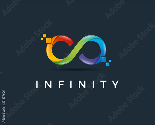 minimal infinity logo template - vector illustration