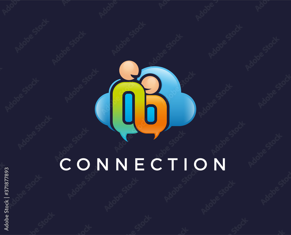 minimal cloud people logo template - vector illustration minimal cloud people logo template - vector illustration