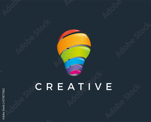 minimal idea bulb logo template - vector illustration