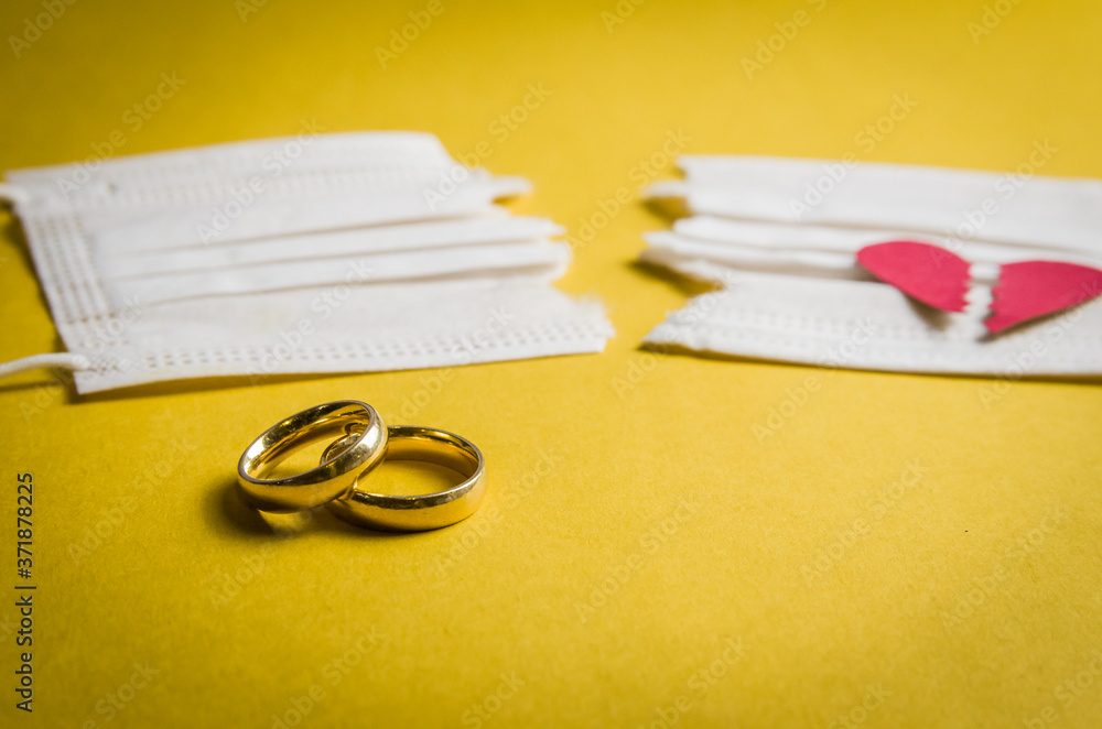 Great concept of divorce in quarantine due to the 2019 coronavirus pandemic. Great concept of divorce in quarantine due to the 2019 coronavirus pandemic.
