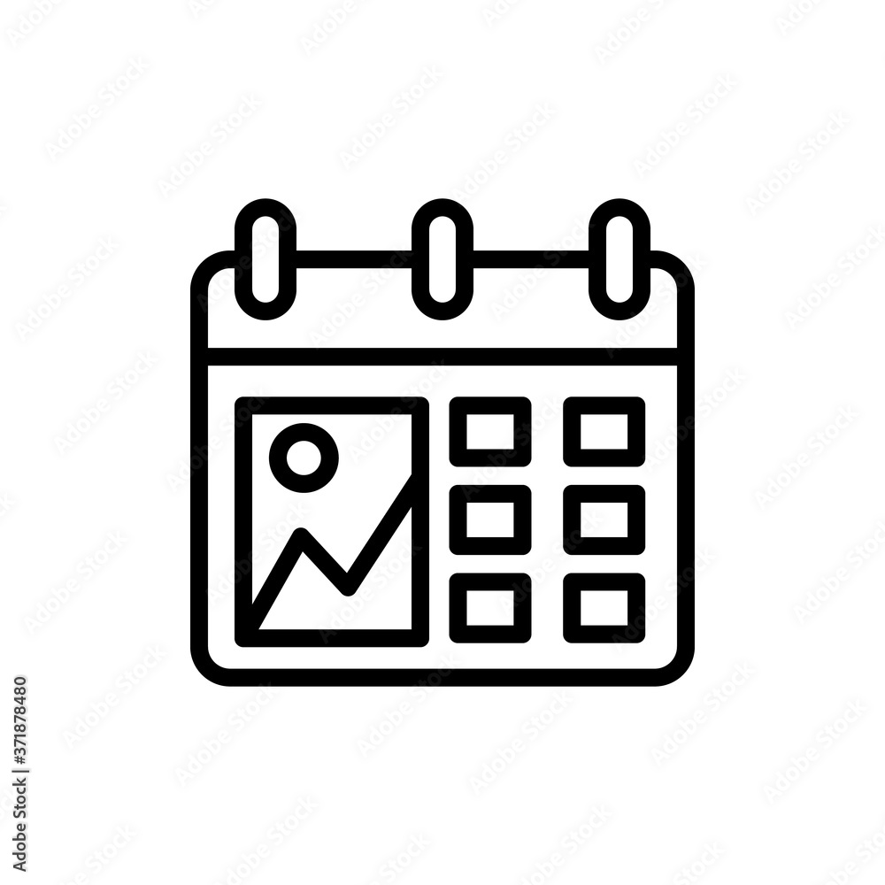 Calendar picture icon. Simple line, outline vector elements of almanac icons for ui and ux, website or mobile application Calendar picture icon. Simple line, outline vector elements of almanac icons for ui and ux, website or mobile application