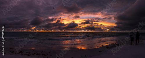 Beach dark sunset