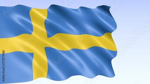 Wallpaper Mural Sweden flag waving in the wind. Realistic flag background. Looped animation background. Torontodigital.ca