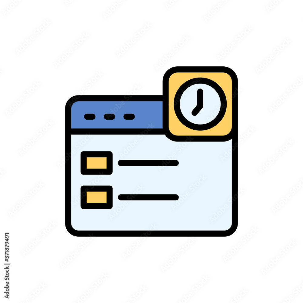 Web site clock plan icon. Simple color with outline vector elements of almanac icons for ui and ux, website or mobile application Web site clock plan icon. Simple color with outline vector elements of almanac icons for ui and ux, website or mobile application
