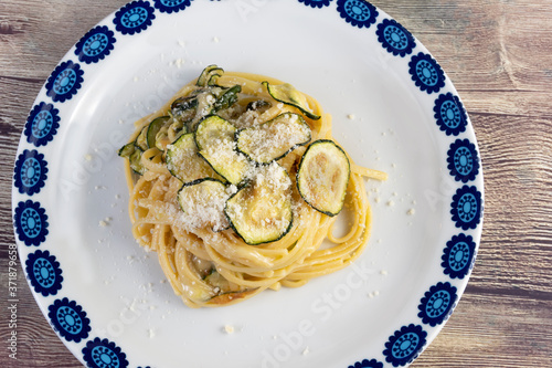 Canvastavla Linguine alla Nerano, typical of Nerano, is a Campania (Italy) dish that will captivate you