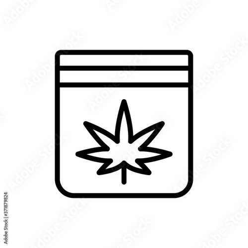 Marijuana package icon. Simple line, outline vector elements of herbal drugs icons for ui and ux, website or mobile application